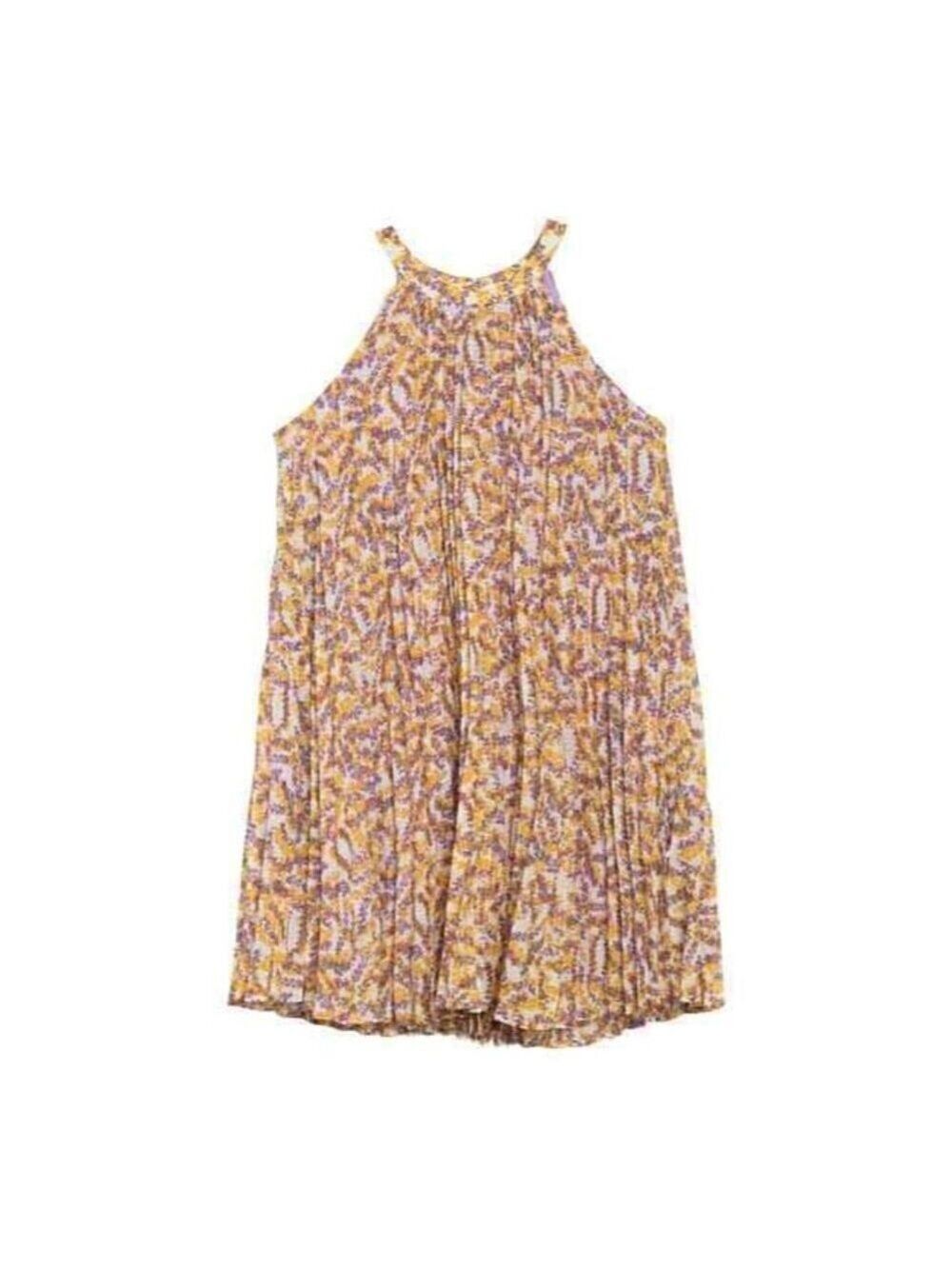MELLODAY Halter Pleated Floral Print Dress Size XL